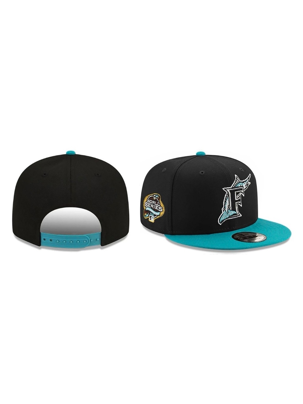 New Era - MLB Baseball Hat - Florida Marlins 9FIFTY Snapback Cap - Black